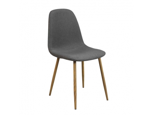 Silla gris café con patas metalicas  merkamueble