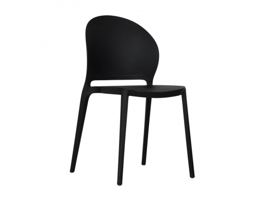Silla negra apilable  merkamueble