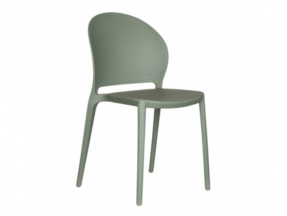 Silla verde apilable  merkamueble