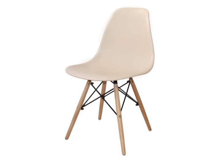 Silla color arena patas de madera  merkamueble