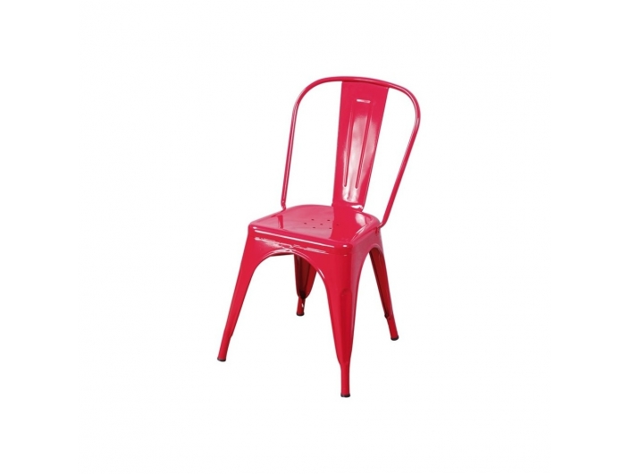 Silla metálica roja  merkamueble