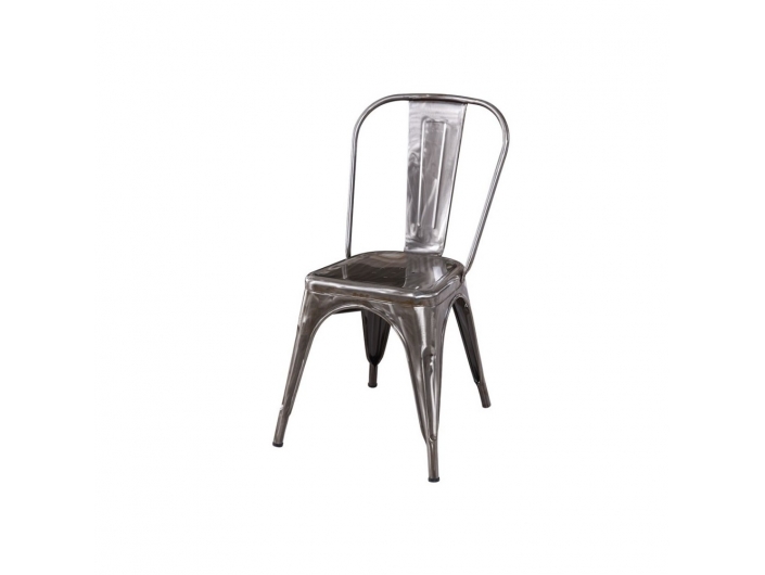 Silla metálica acero desgastada  merkamueble