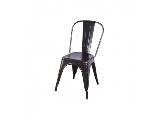 Silla metálica negra desgastada  merkamueble