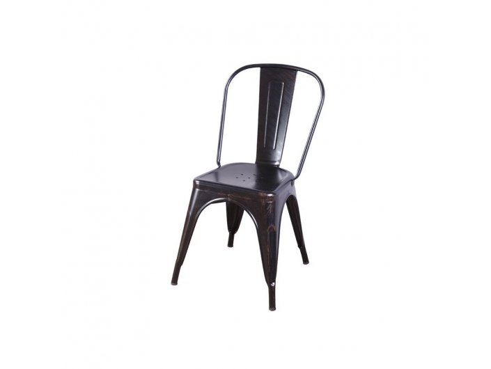 Silla metálica negra desgastada  merkamueble