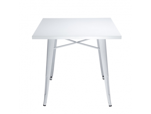 Mesa cuadrada metálica blanca 80 cm  merkamueble