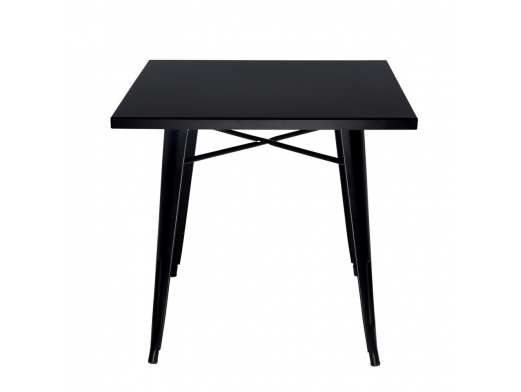 Mesa cuadrada metálica negra 80 cm  merkamueble