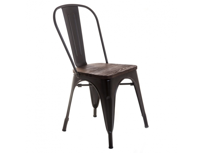 Silla de metal y madera  merkamueble