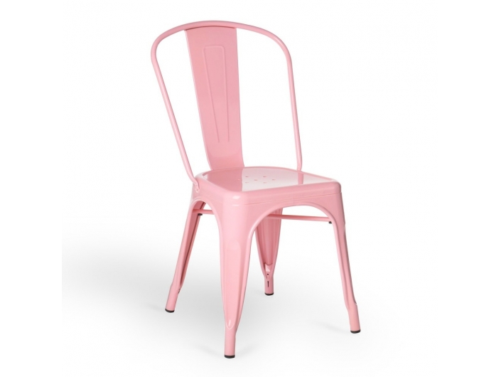 Silla metálica rosa  merkamueble