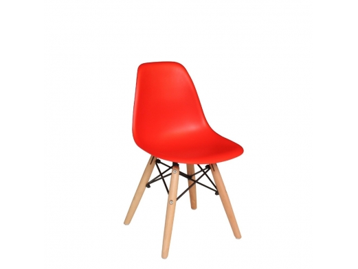 Silla kids roja patas de madera  merkamueble