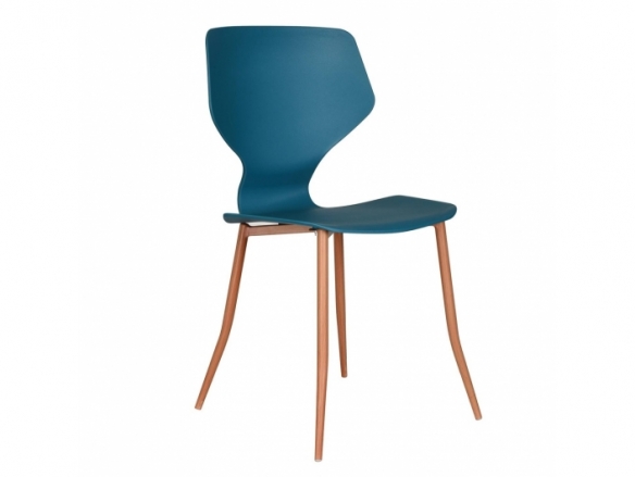 Silla color cobalto patas metálicas  merkamueble