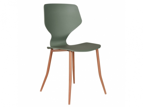 Silla color verde patas metalicas  merkamueble