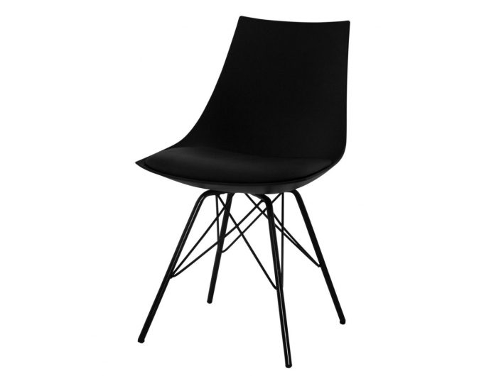 Silla negra con patas negras  merkamueble