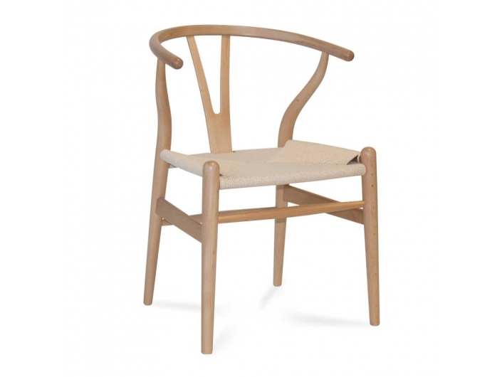 Silla madera de haya y asiento de ratán trenzado  merkamueble