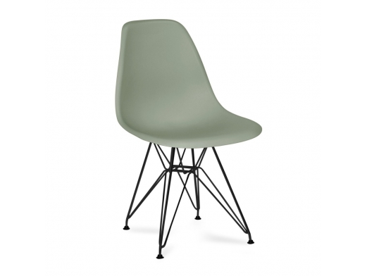 Silla verde con patas acero negro  merkamueble