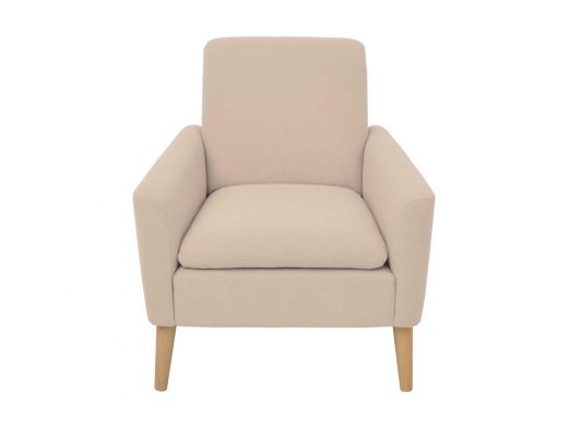 Sillón color arena patas madera  merkamueble