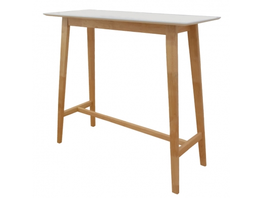 Mesa alta de madera y lacado blanco  merkamueble