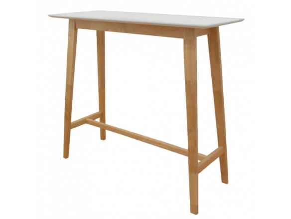 Mesa alta de madera y lacado blanco  merkamueble