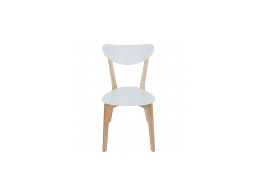Silla madera blanca y madera natural  merkamueble