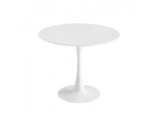Mesa redonda 90 cm color blanca con pie central  merkamueble