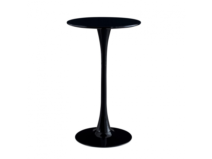Mesa alta negra pie central  merkamueble