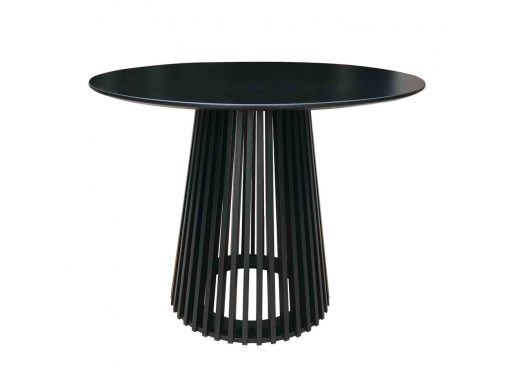 Mesa redonda negro lacada 100 cm  merkamueble
