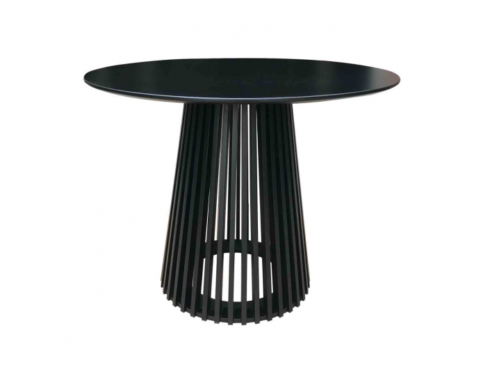 Mesa redonda negro lacada 100 cm  merkamueble