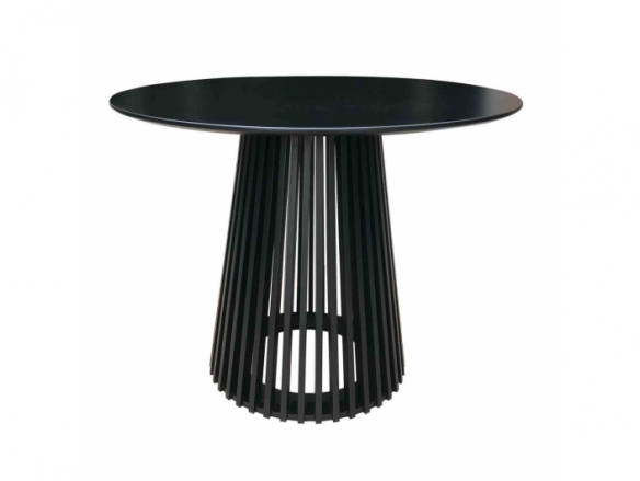 Mesa redonda negro lacada 100 cm  merkamueble