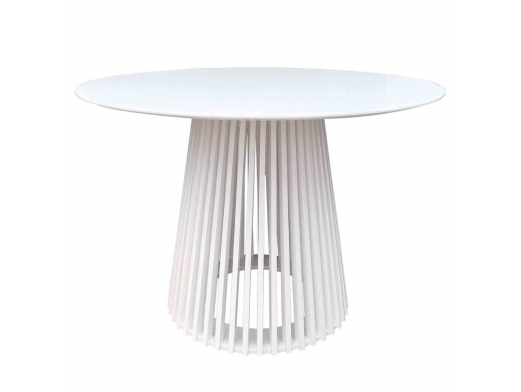 Mesa redonda blanca lacada 100 cm  merkamueble
