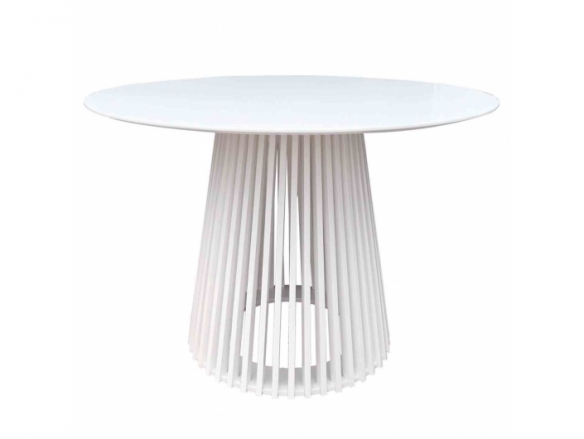 Mesa redonda blanca lacada 100 cm  merkamueble