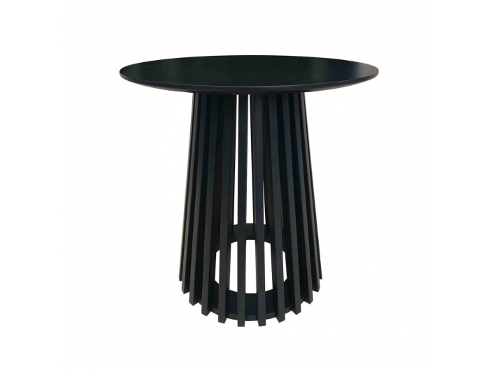 Mesa de centro redonda lacado negra 50 cm  merkamueble