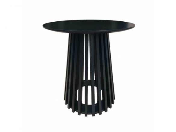 Mesa de centro redonda lacado negra 50 cm  merkamueble