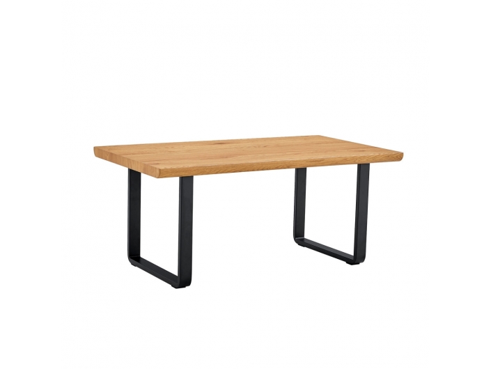 Mesa de centro color madera y patas negras 110 cm  merkamueble