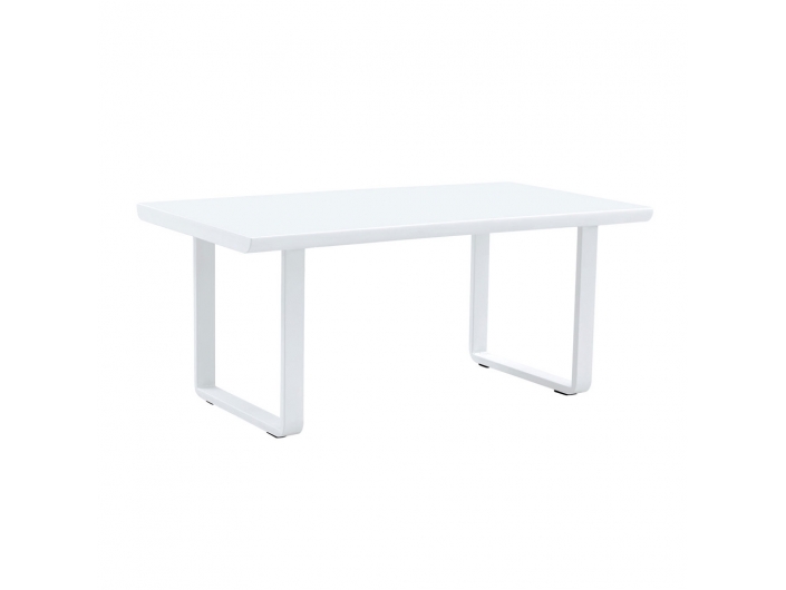 Mesa de centro con patas de metal blanca 110 cm  merkamueble