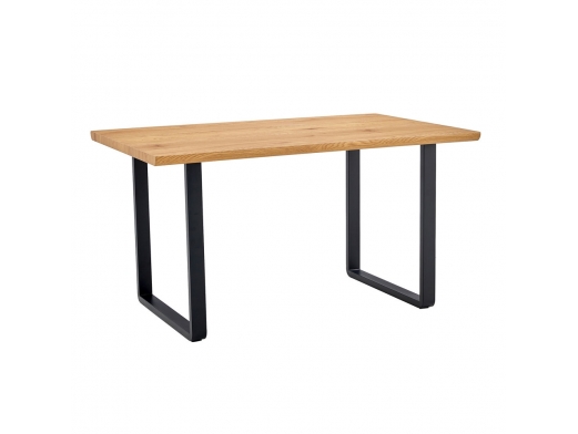 Mesa de comedor color madera y patas negras 140 cm  merkamueble