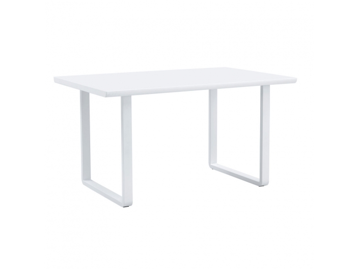 Mesa de comedor con patas de metal blanca 140 cm  merkamueble