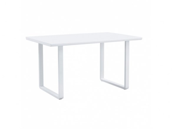 Mesa de comedor con patas de metal blanca 140 cm  merkamueble