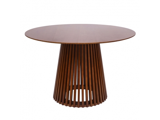 Mesa redonda 120 cm color madera nogal  merkamueble