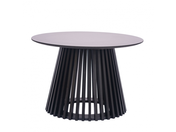 Mesa de centro redonda lacada negro 70 cm  merkamueble