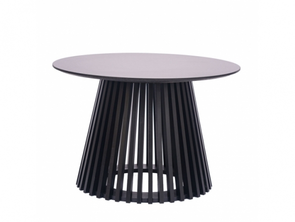Mesa de centro redonda lacada negro 70 cm  merkamueble