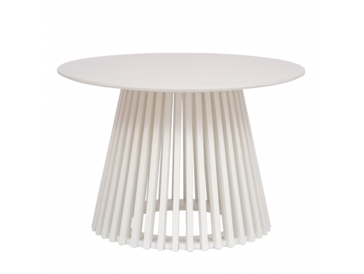 Mesa de centro redonda lacada blanco 70 cm  merkamueble