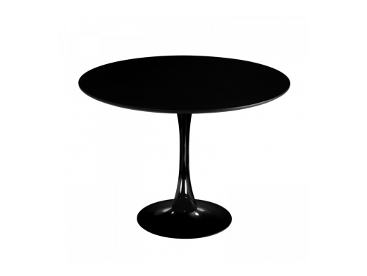Mesa redonda negra con pie central 120 cm  merkamueble