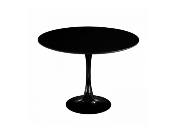 Mesa redonda negra con pie central 120 cm  merkamueble