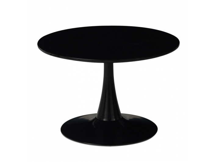 Mesa de centro negra pie central negro  merkamueble