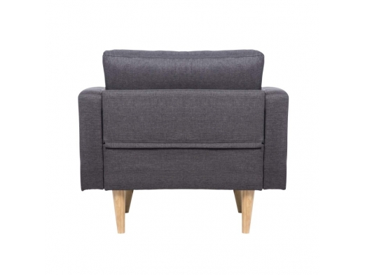 Butaca gris con patas de madera  merkamueble 2