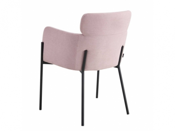 Silla rosa patas metalicas negras  merkamueble