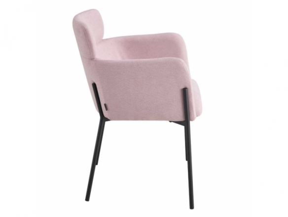 Silla rosa patas metalicas negras  merkamueble