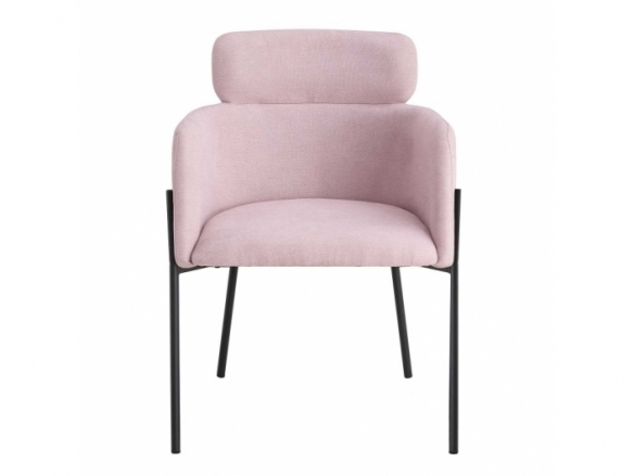 Silla rosa patas metalicas negras  merkamueble