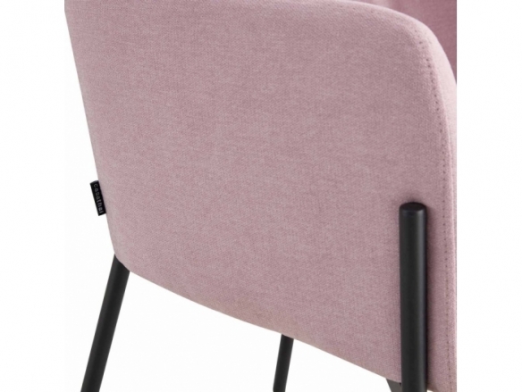 Silla rosa patas metalicas negras  merkamueble