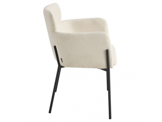 Sillón color arena patas metalicas negras  merkamueble 2