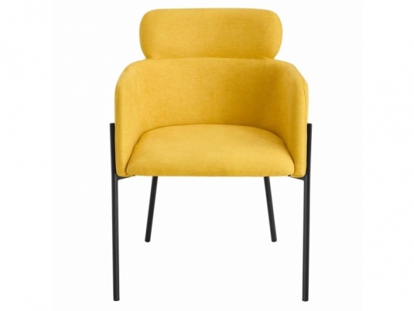 Sillón color mostaza patas metalicas negras  merkamueble